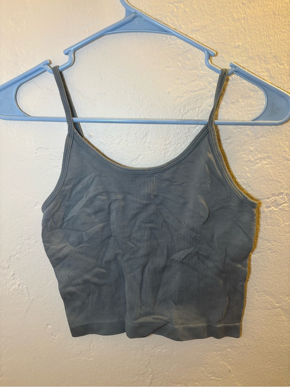 Women’s Seamless Ribbed Crop Tank Top - Gray